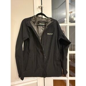 Marmot Gore-Tex Paclite Shell Rain Jacket Womens Medium Black Hooded Waterproof